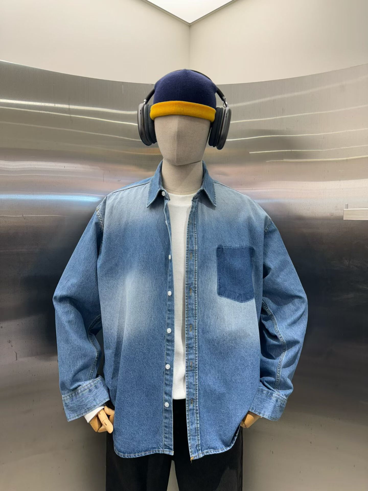 洗水牛仔長袖恤衫 ABOUT-006S