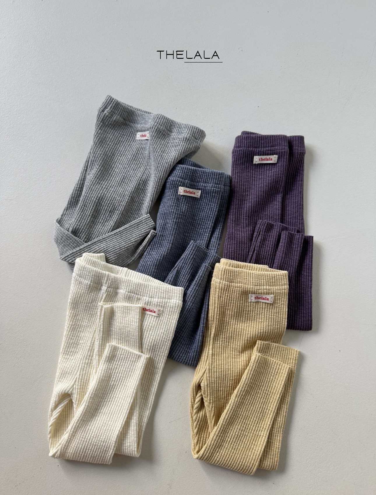 THELALA Stretchy Ribbed Leggings