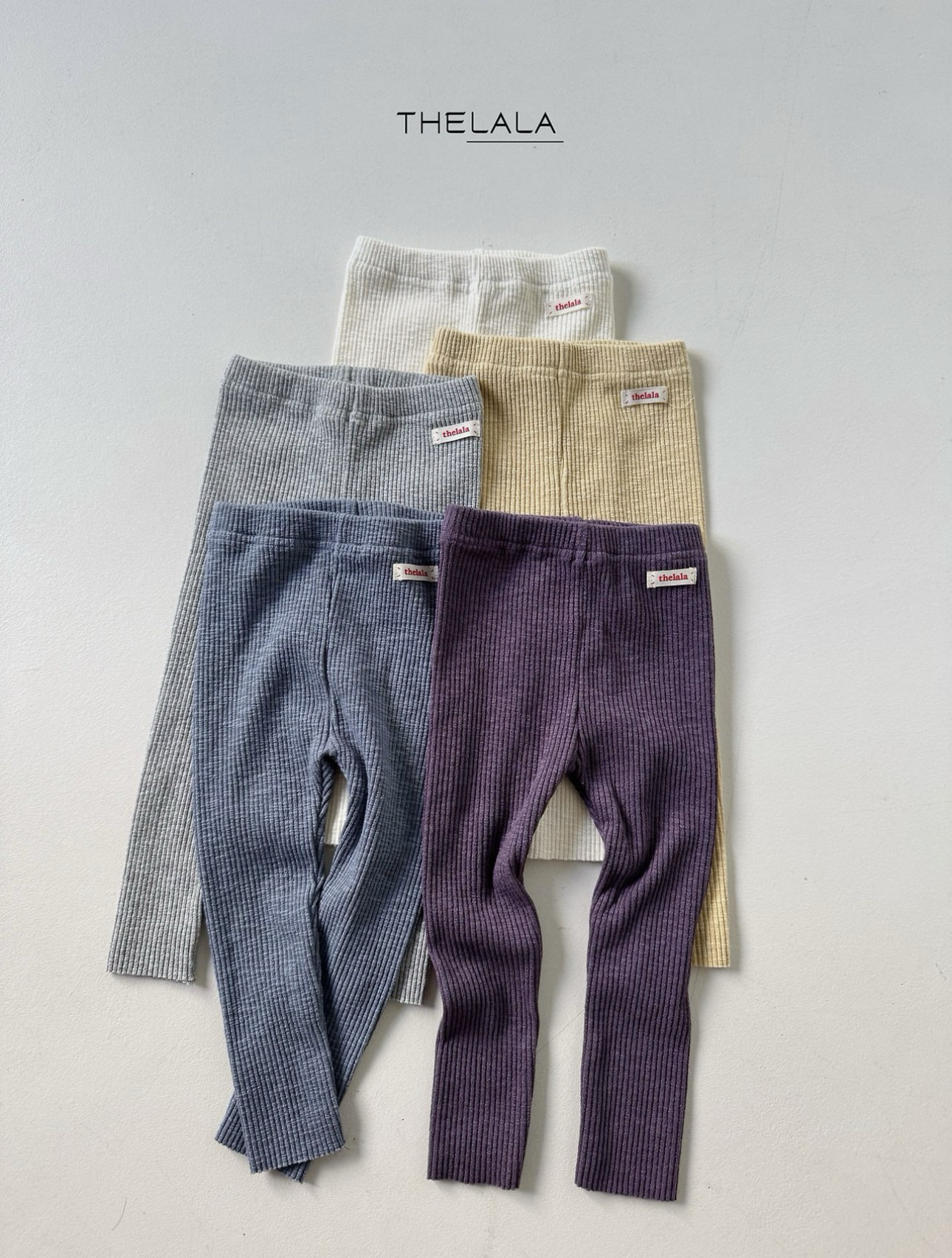 THELALA Stretchy Ribbed Leggings