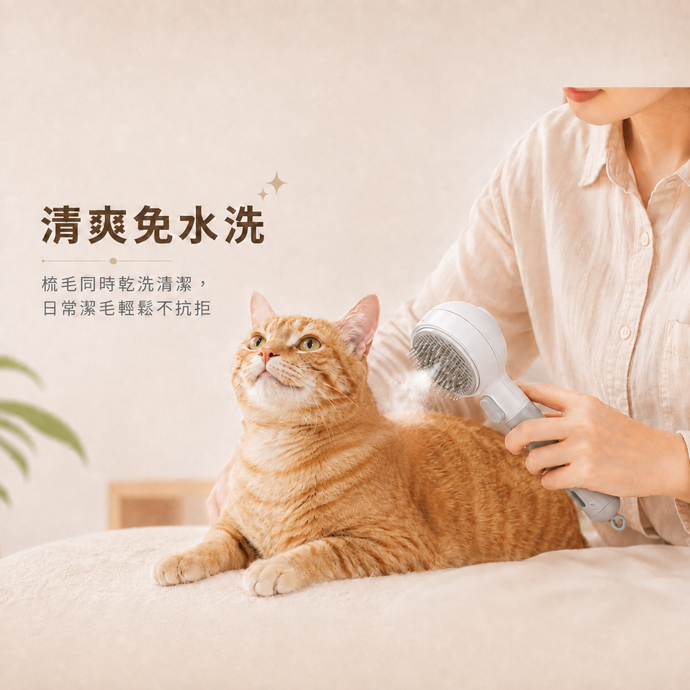 Sha-Bu! 兩用乾洗寵物廢毛梳｜理毛x乾洗澡​