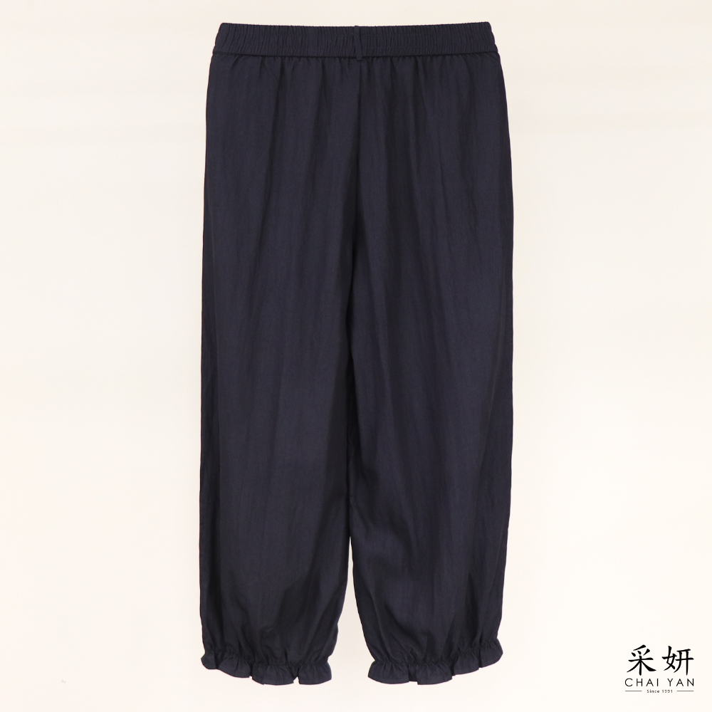天絲牛仔花苞休閒長褲