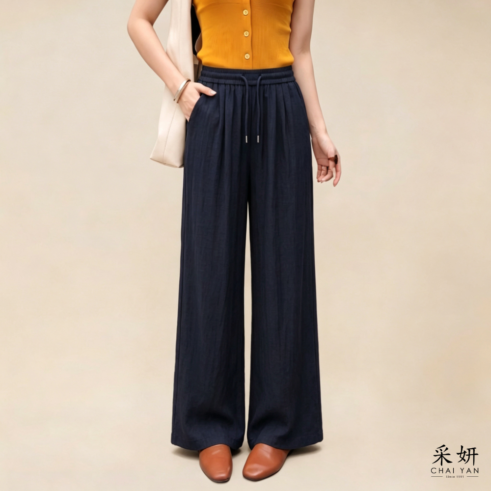天絲牛仔休閒長褲