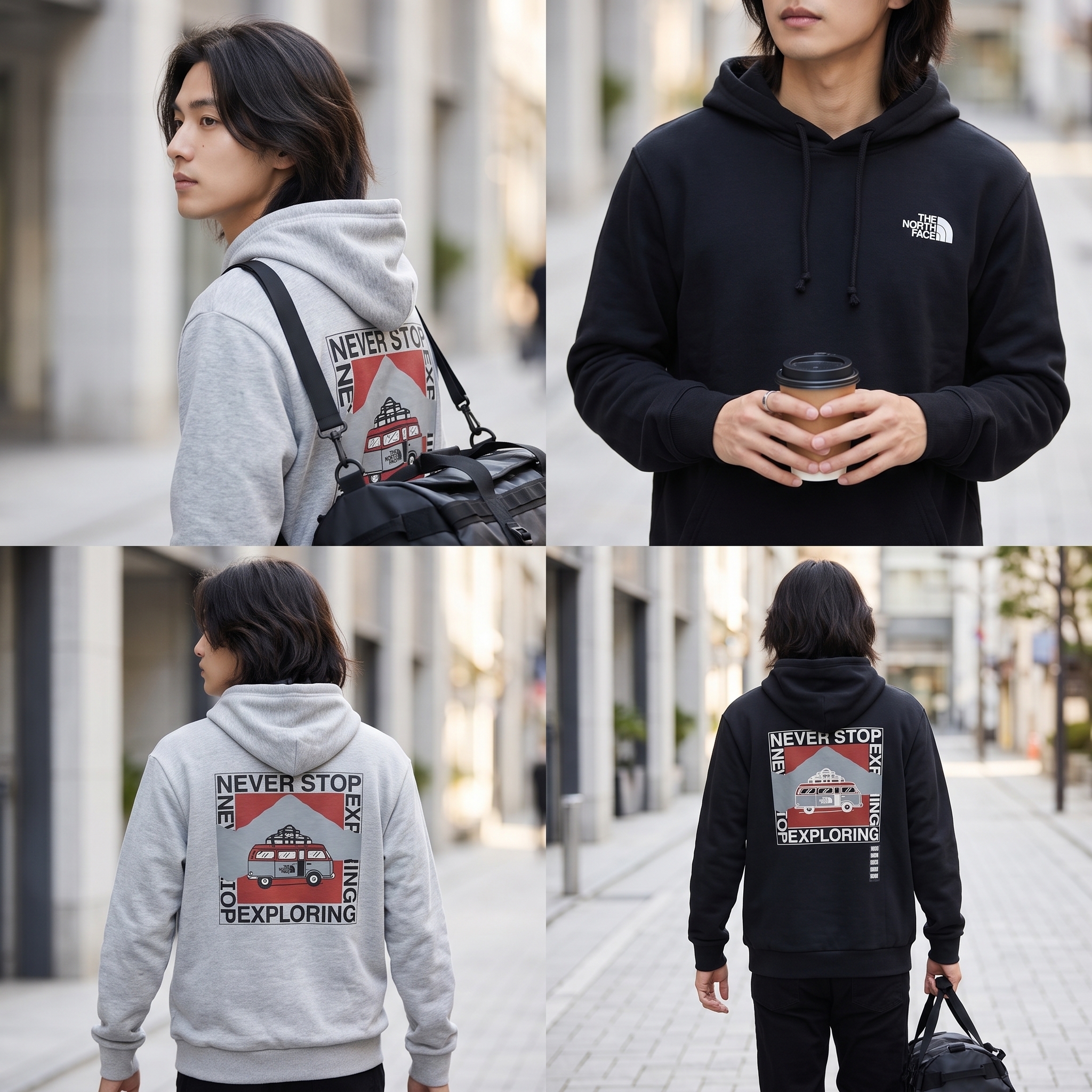 THE NORTH FACE 男大人 露營車系列 正反圖 刷毛 帽TEE (4色)