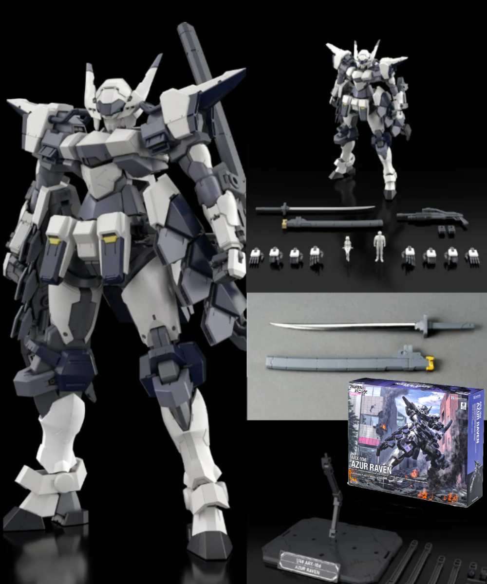 預購-KADOKAWA PLASTIC MODEL SERIES 「驚爆危機 Family」 1/48比例模型 AZUR RAVEN 10式改單分子切割刀電鍍ver.＋附上海老川兼武設計特製台座【日本進口精品】