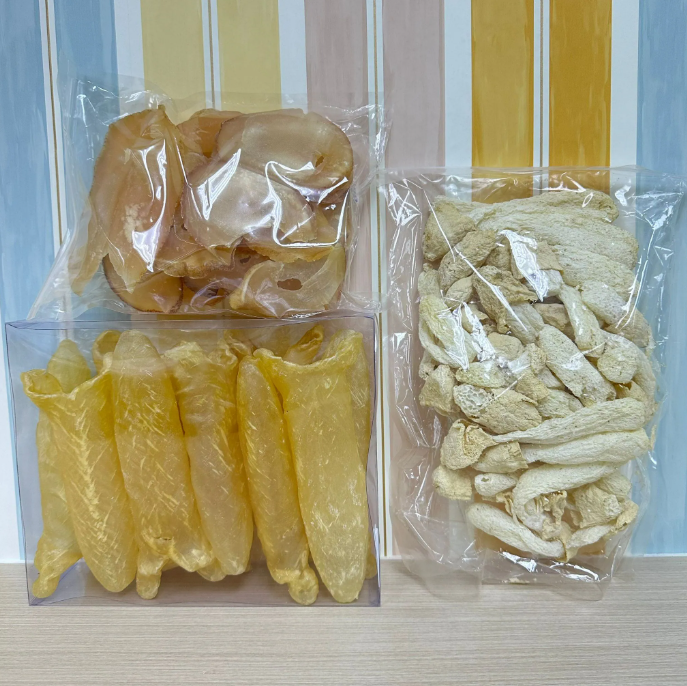 VN06 7-10頭花膠筒600克  **送竹笙一包+螺片一斤 **到期日:約2028/12 **需冷藏於0-5℃度範圍內保存