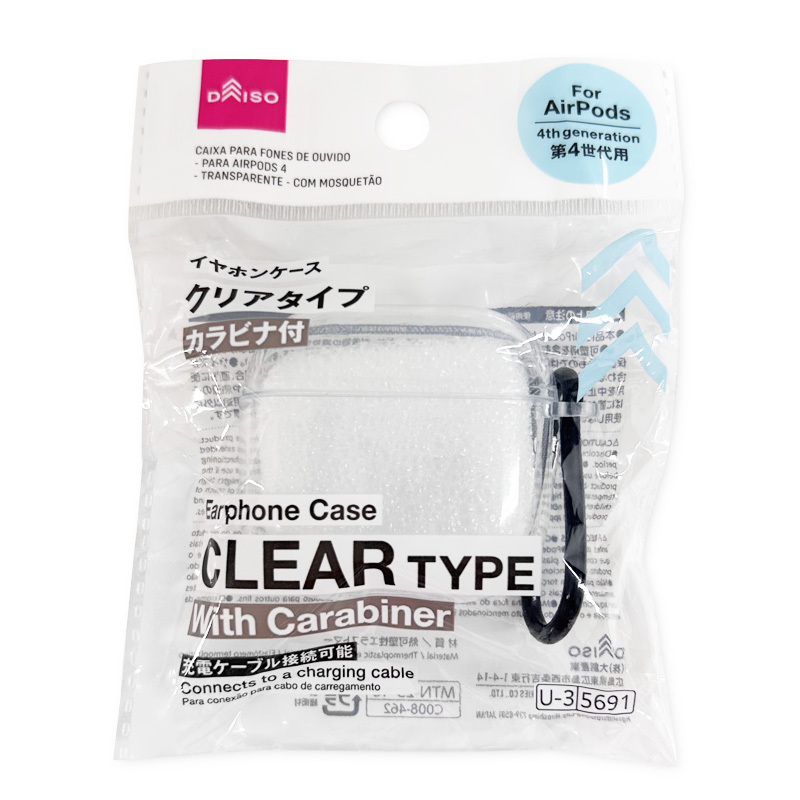 AirPods4保護殼/透明 附登山扣