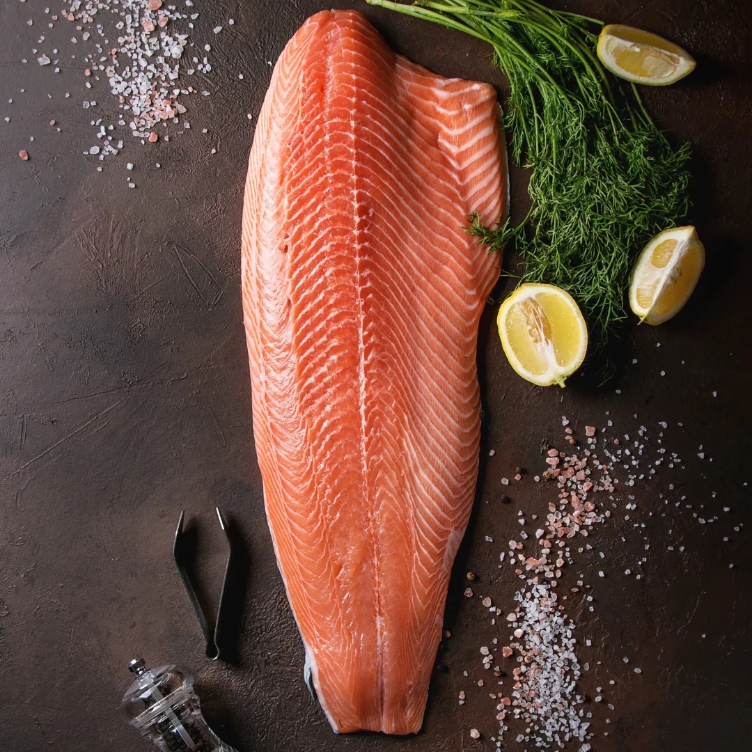 Norwegian Whole Salmon Fillet with Skin x 2 sides (Catch Weight) (1.8 - 2.3kg) (Chilled)