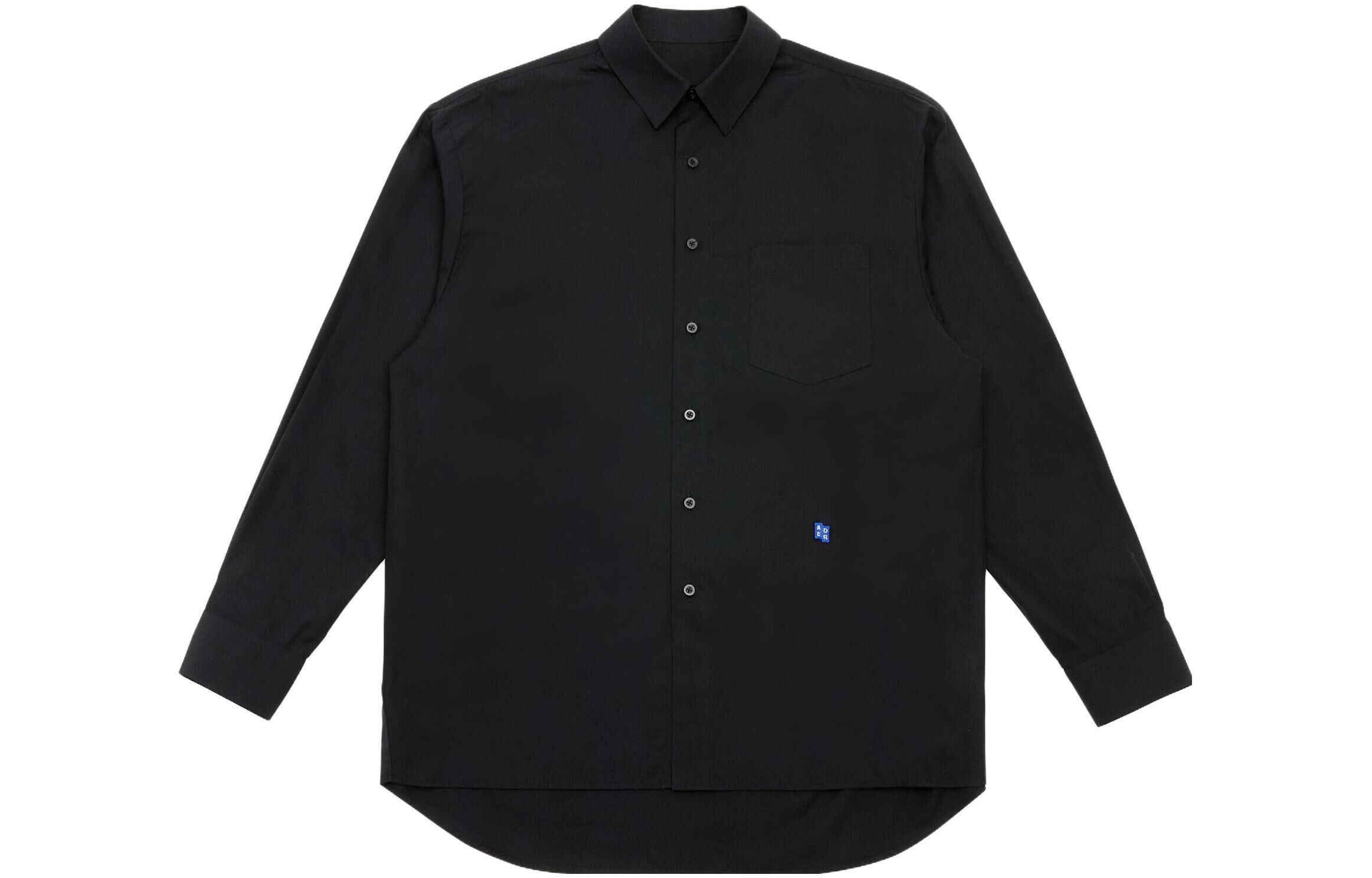【代購】ADER ERROR Logo appliqué Cotton Shirt BMSGFYSH0101BK