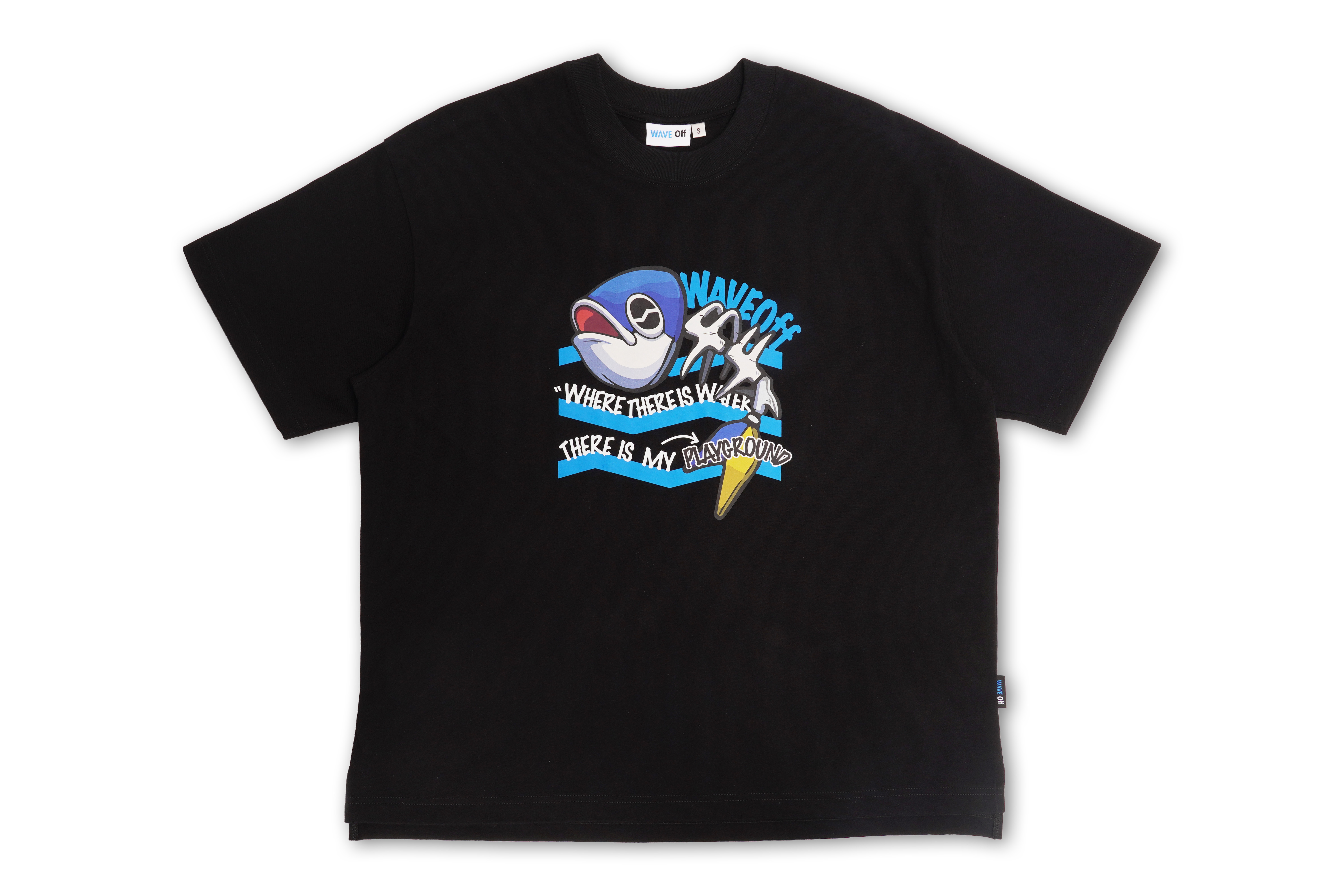 ｜WAVE OFF｜44 聯名 JDM BEGINNER FISHERMAN 釣魚初心者 短袖- (黑/白)