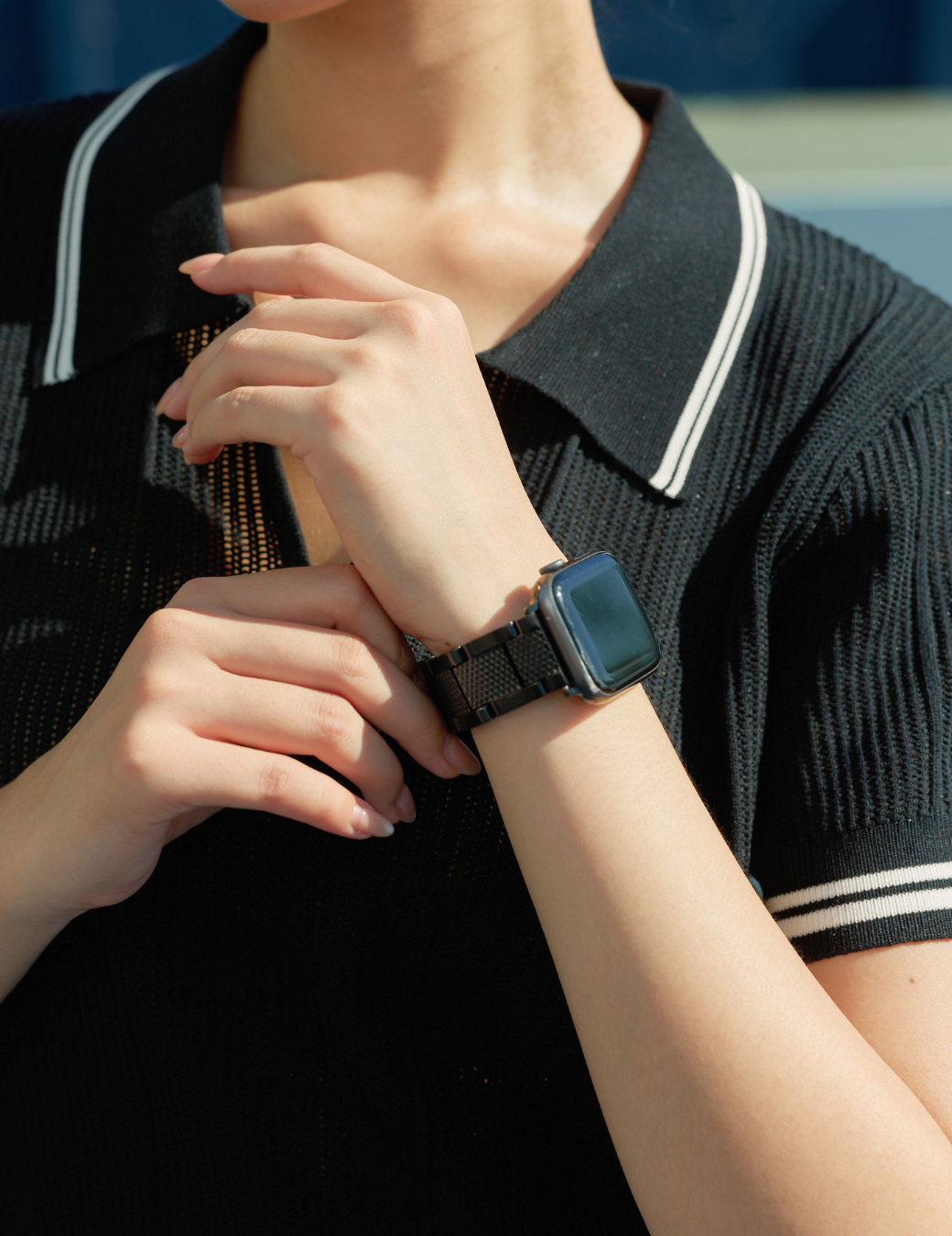 Apple Watch 硬漢粗獷霧面錶帶（黑色）