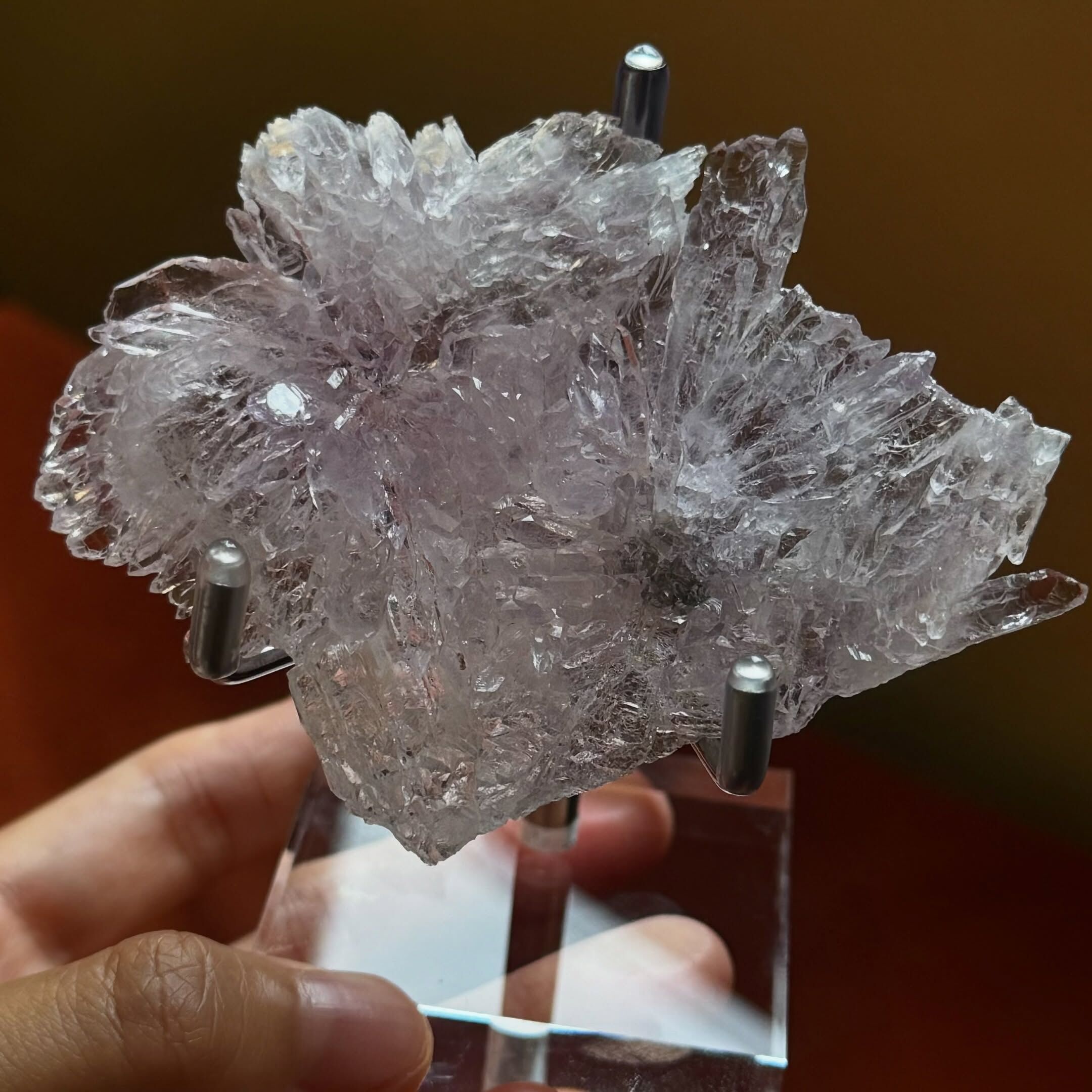 [原石] 克魯茲紫水晶 異象水晶花 附底座