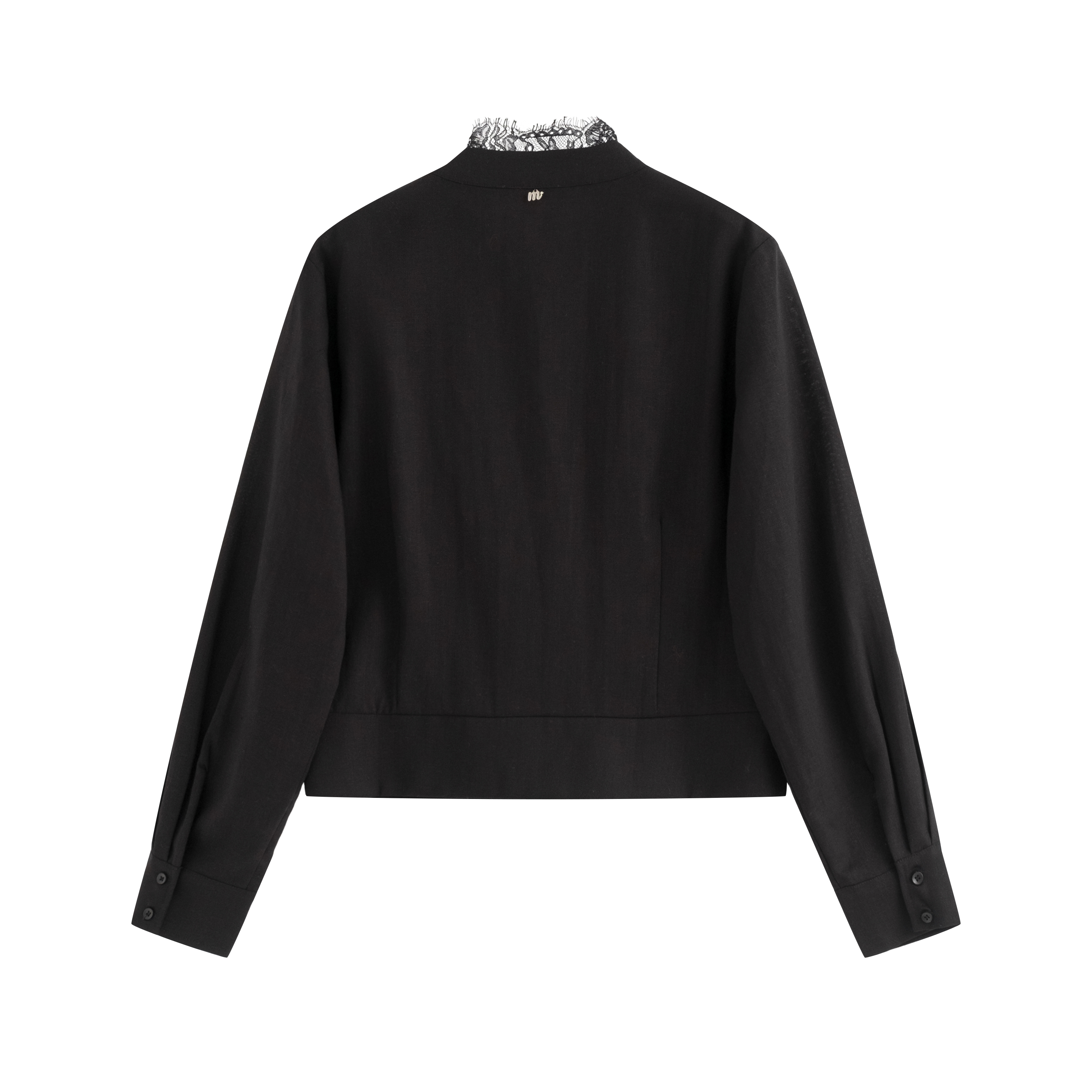 mi-tu Lace-Panel V-Neck Shirt
