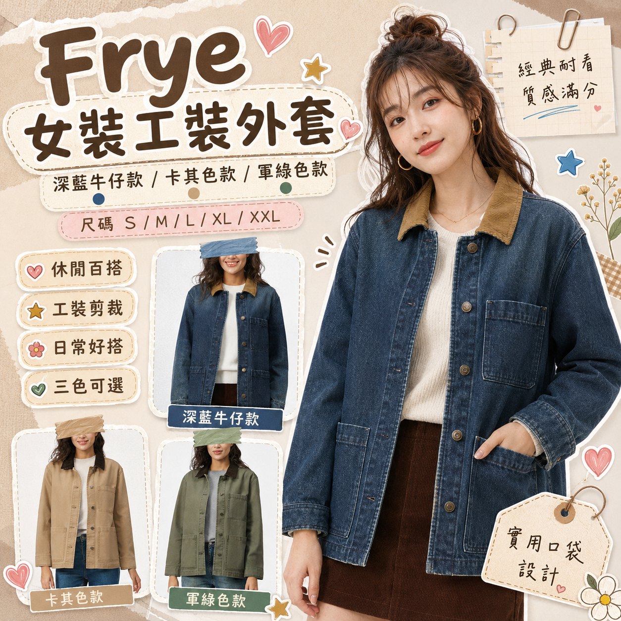 【預購】Frye H082855 女裝工裝外套