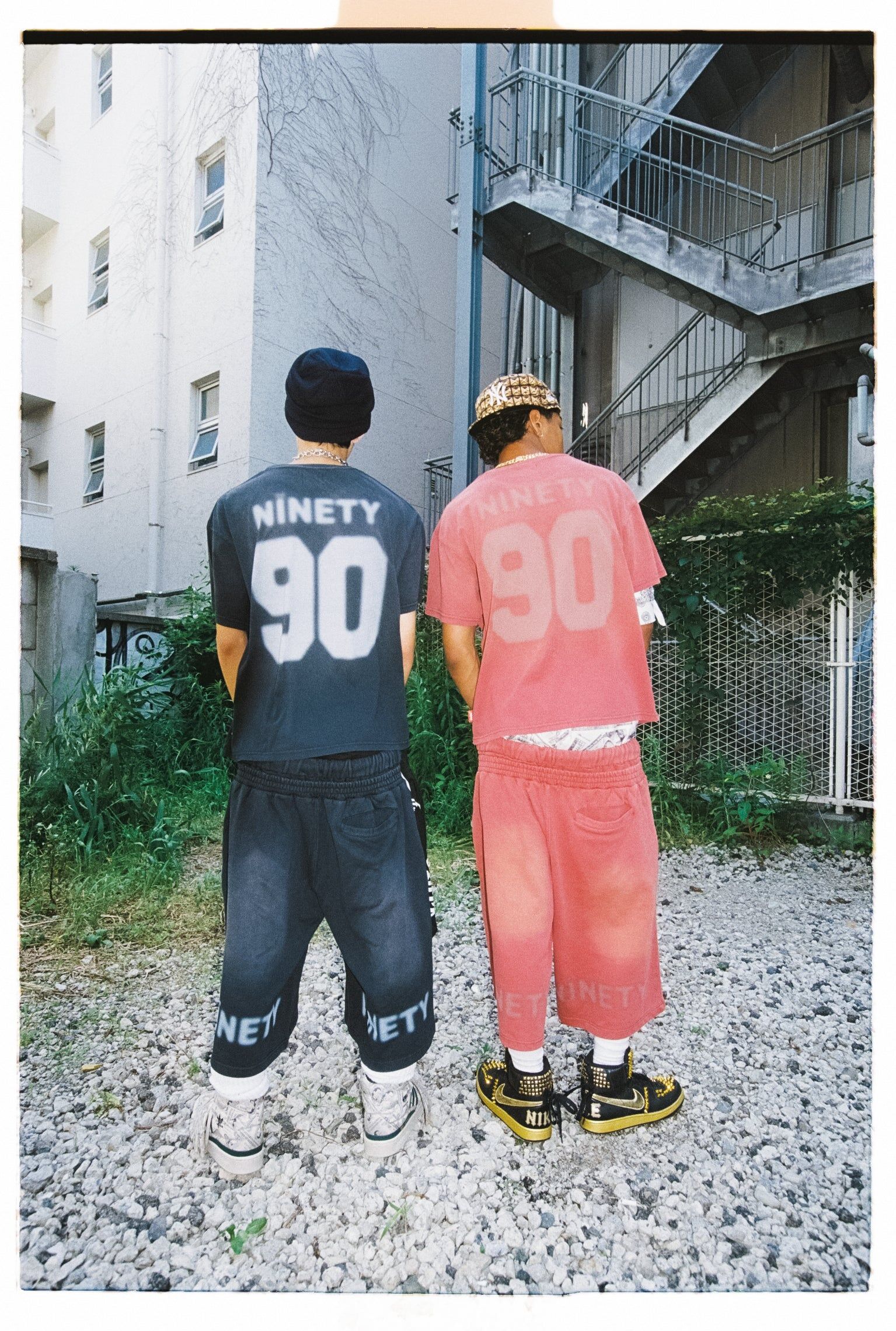 NINETY Faded Layered Shorts