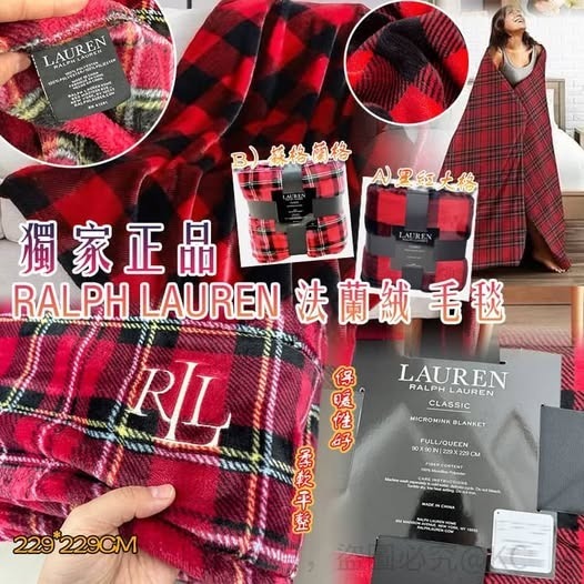 RALPH LAUREN 法蘭絨毛毯