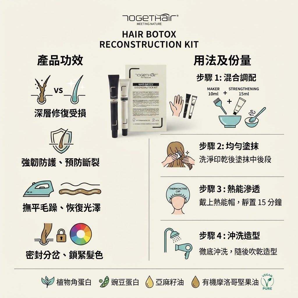 togethair RECONSTRUCTION KIT HAIR BOTOX套裝 (MAKER 20ml+STRENGTHENING 30ml)