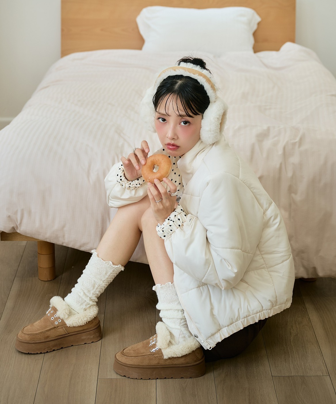 日本 apres jour mignon 雙面穿 格紋 點點 鋪棉 短版 外套 5色