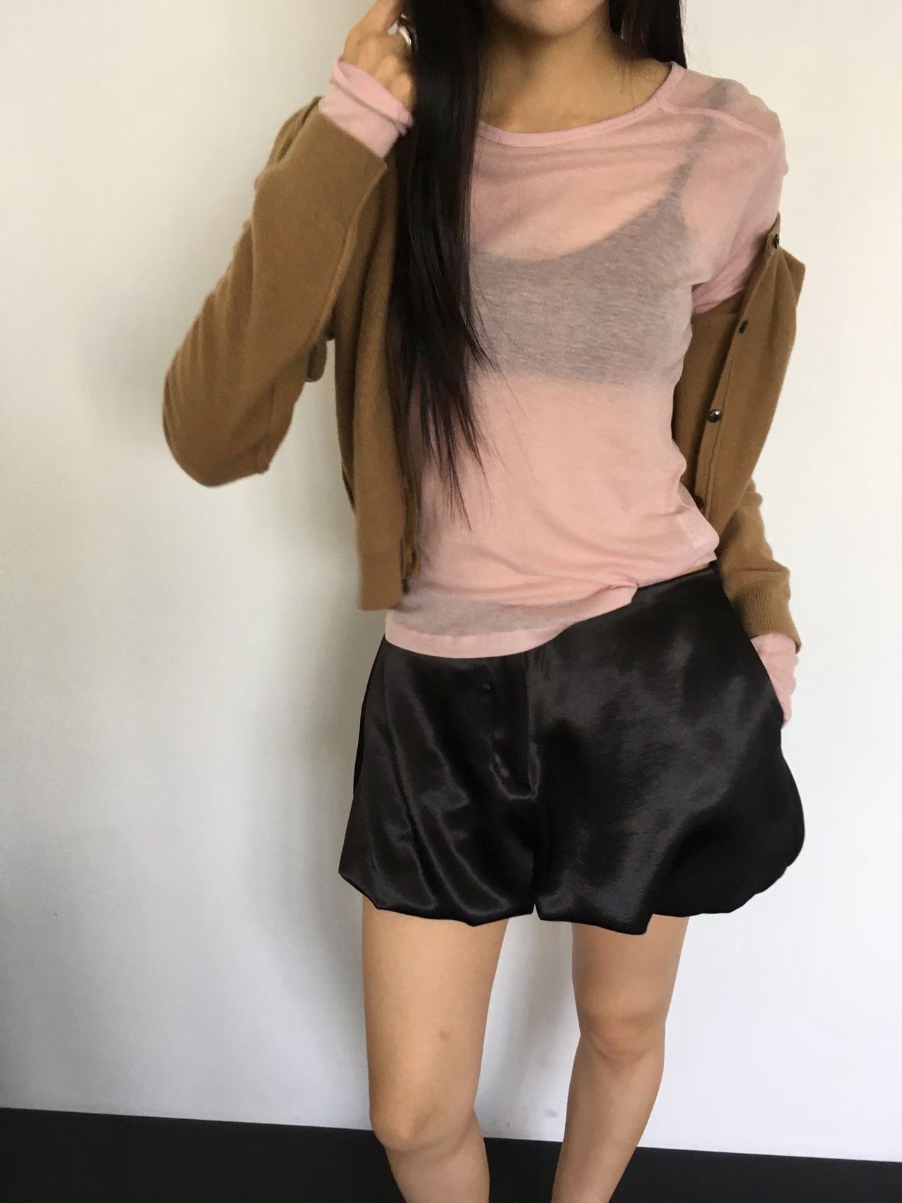 緞面泡泡質感短褲