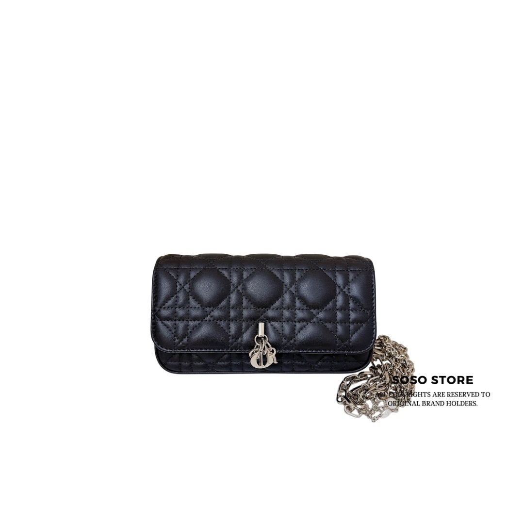 Dior My Dior Talk Phone Pouch - Black / GHW