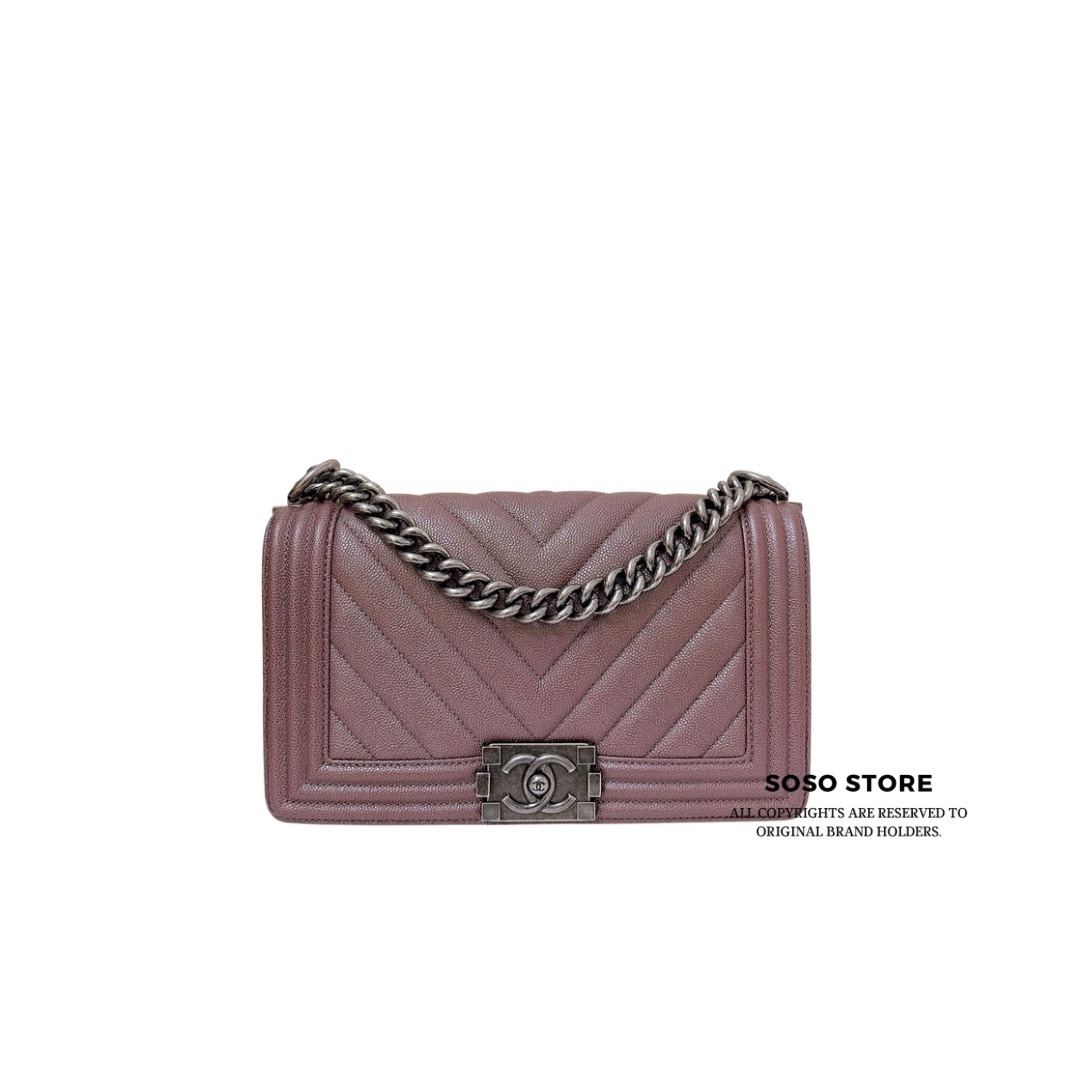 Chanel Boy Flap Bag - Metallic Rose Gold / SHW
