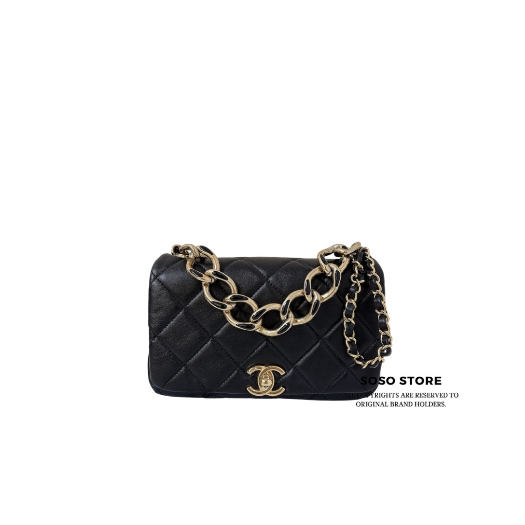 Chanel Color Match Flap Bag - Black / GHW