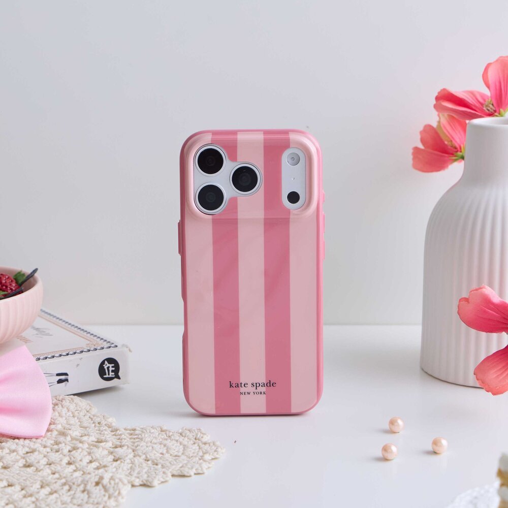 kate spade iPhone 18系列 精品磁吸防摔 手機殼 珊瑚條紋