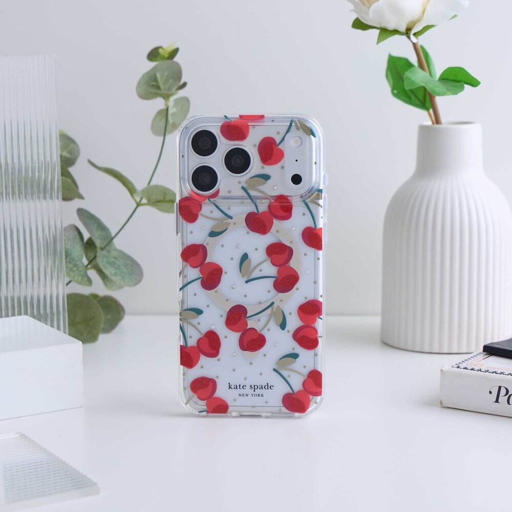 kate spade iPhone 18系列 精品磁吸防摔 手機殼 嬌豔櫻桃