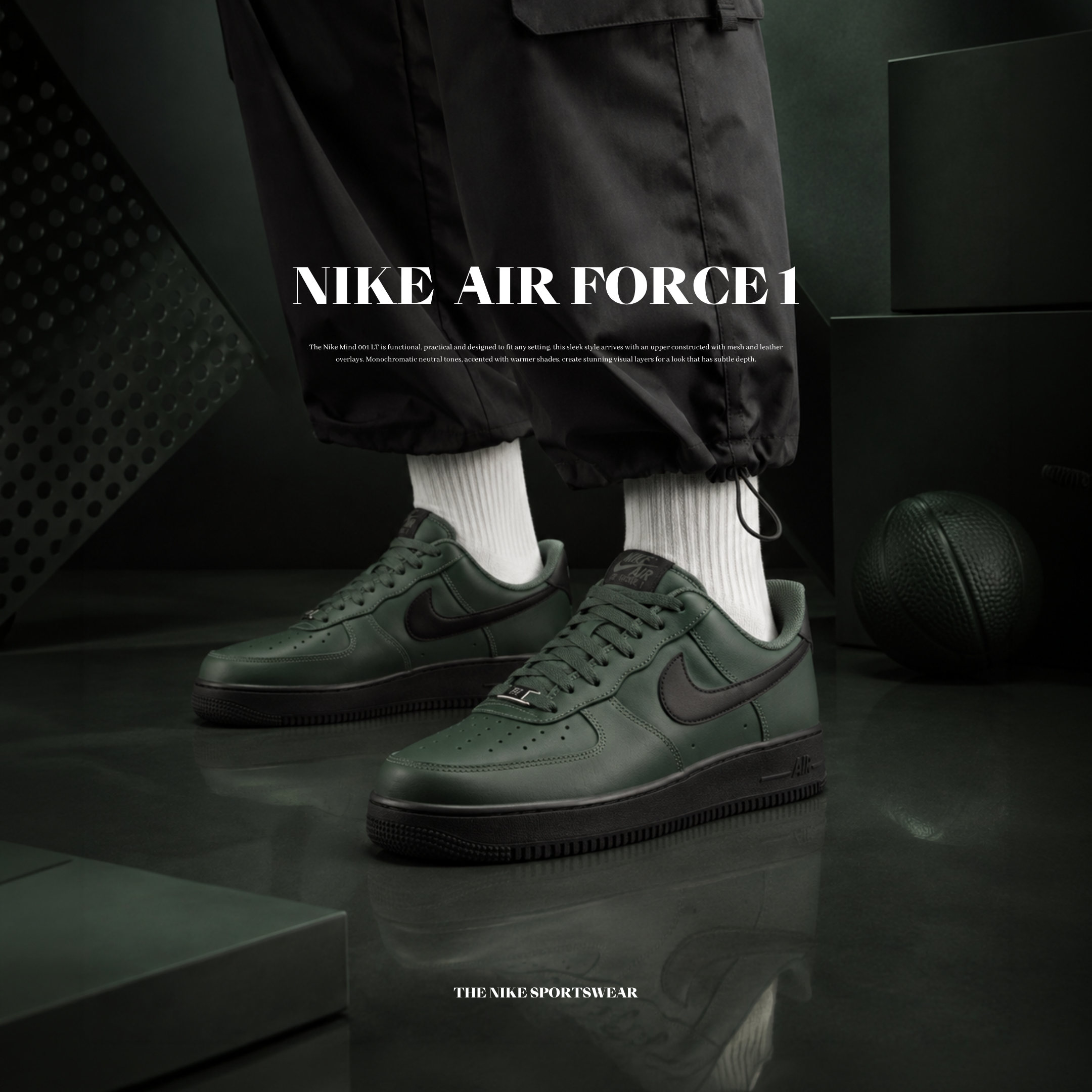 NICEDAY 現貨 Nike Air Force 1 墨綠 深綠 綠 黑綠 工裝 綠色 抹茶 FJ4146-303