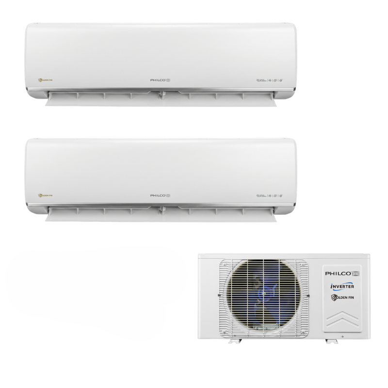 💥New💥飛歌 Philco R32 變頻淨冷(1.5匹+1匹)‧413.5mm纖巧一拖二分體式冷氣機‧(PMSC18VC 2匹室外機+1.5匹 PMSC12VE+1匹PMSC09VE室內機)‧香港行貨,原廠1年全機及5年壓縮機保養‧