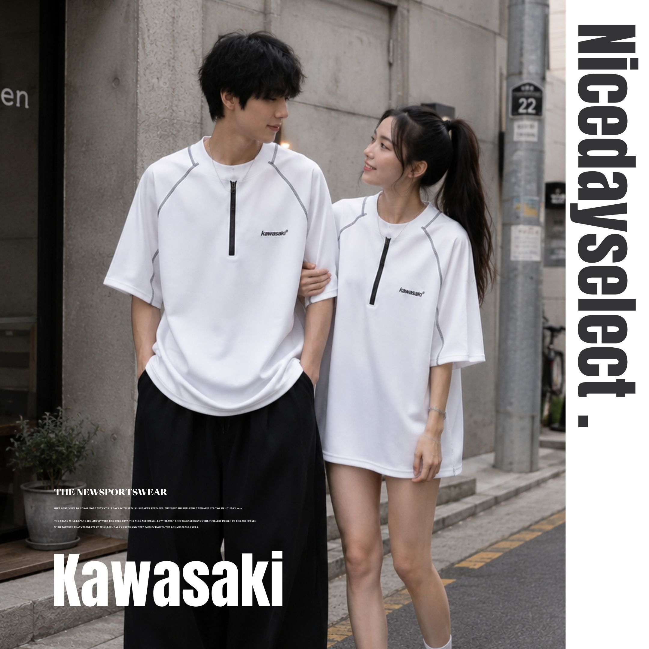 NICEDAY 服飾 代購 Kawasaki 川崎 LOGO POLO 上衣 復古 重磅 短袖 夏天 T 黑 白