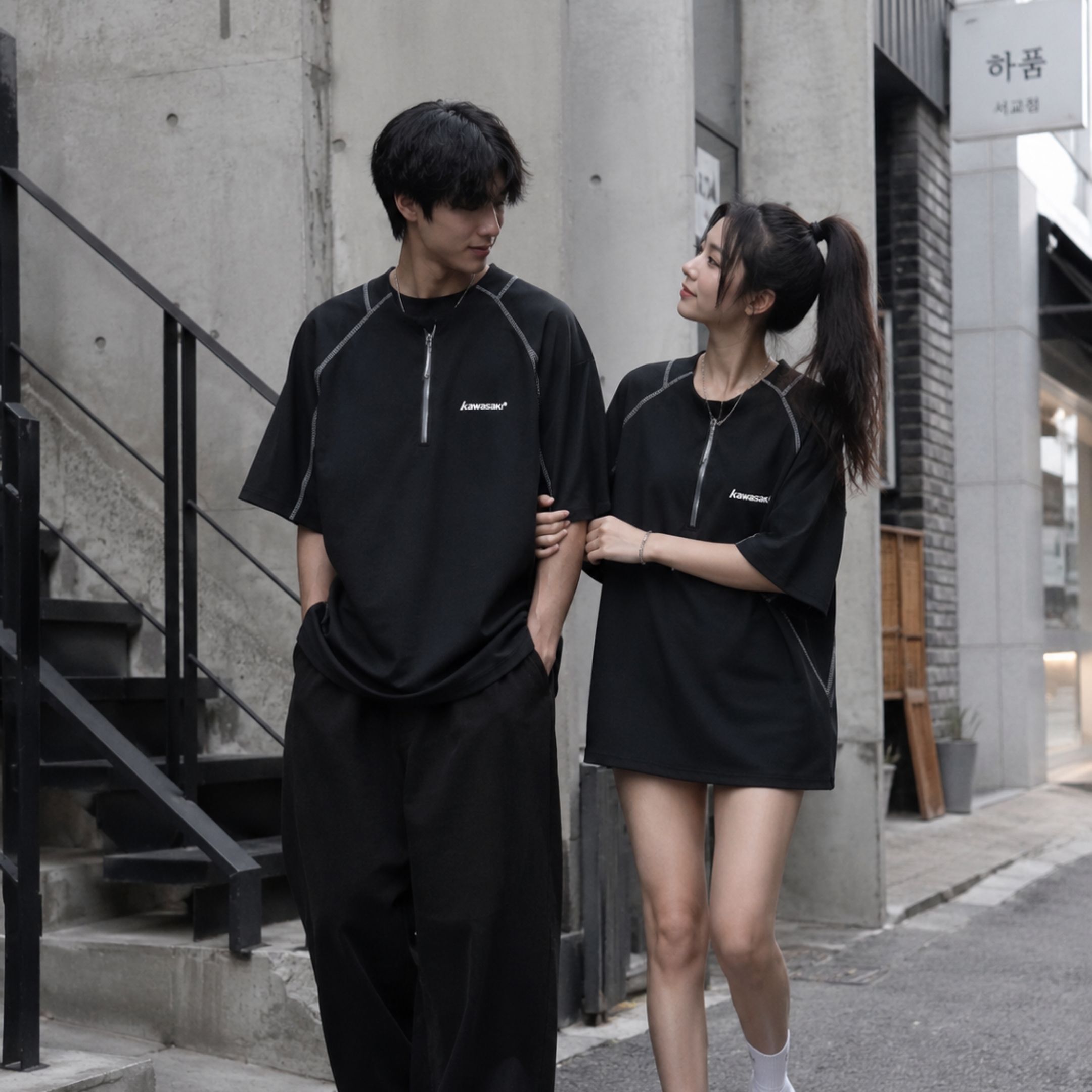 NICEDAY 服飾 代購 Kawasaki 川崎 LOGO POLO 上衣 復古 重磅 短袖 夏天 T 黑 白