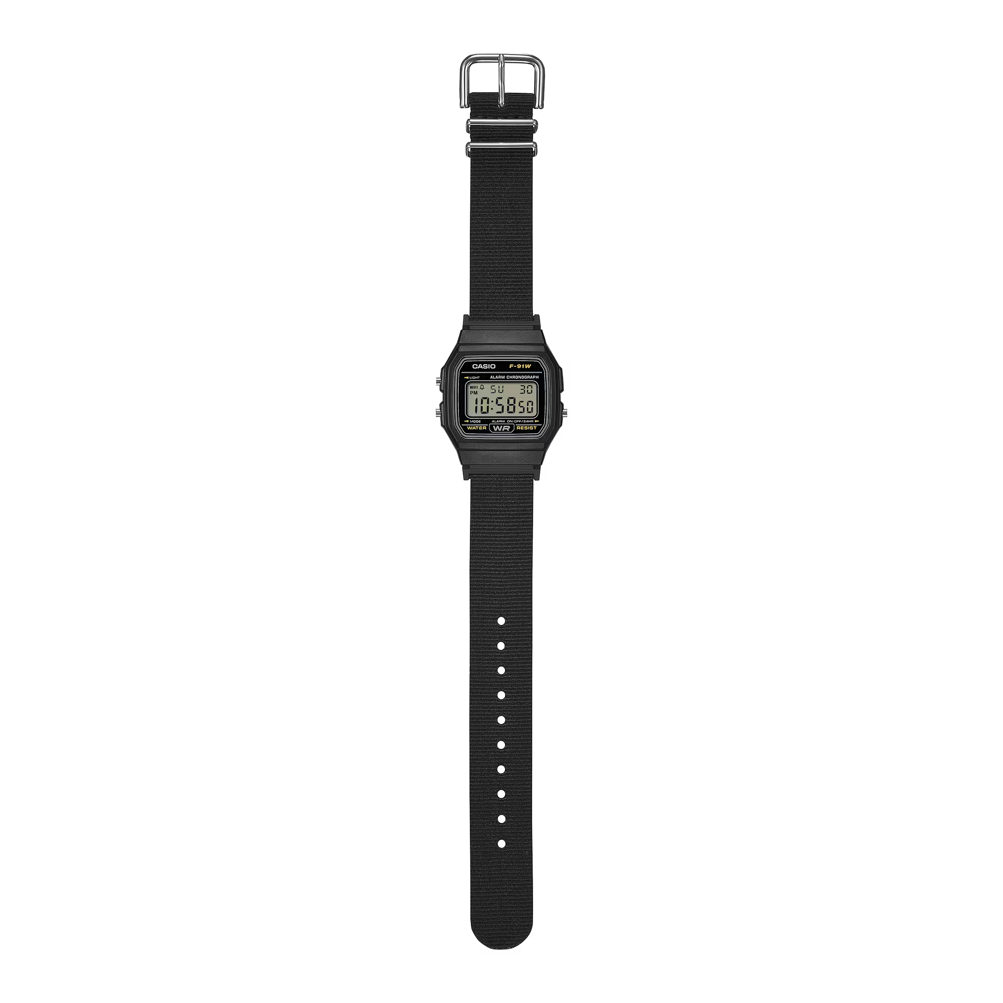 萬年鐘錶 - CASIO 卡西歐 纖薄輕巧經典數位電子錶  F-91WF-2  錶徑35.2MM