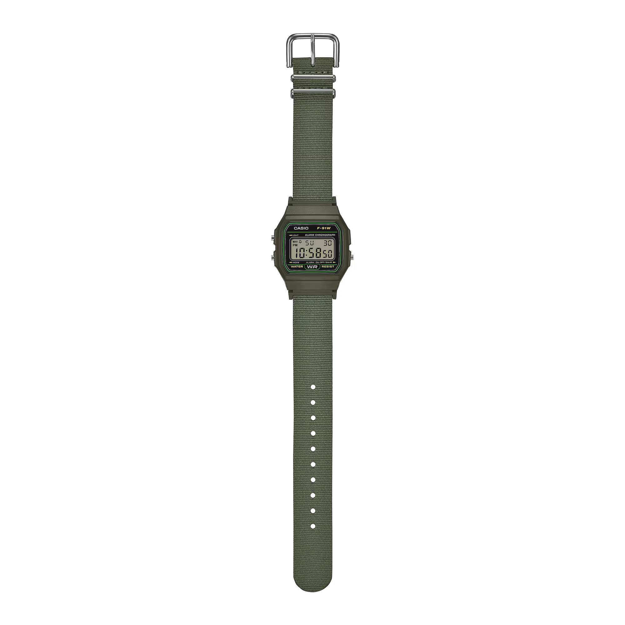 萬年鐘錶 - CASIO 卡西歐 纖薄輕巧經典數位電子錶  F-91WF-3A 錶徑35.2MM