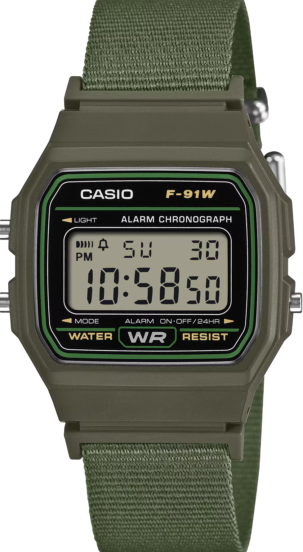 萬年鐘錶 - CASIO 卡西歐 纖薄輕巧經典數位電子錶  F-91WF-3A 錶徑35.2MM