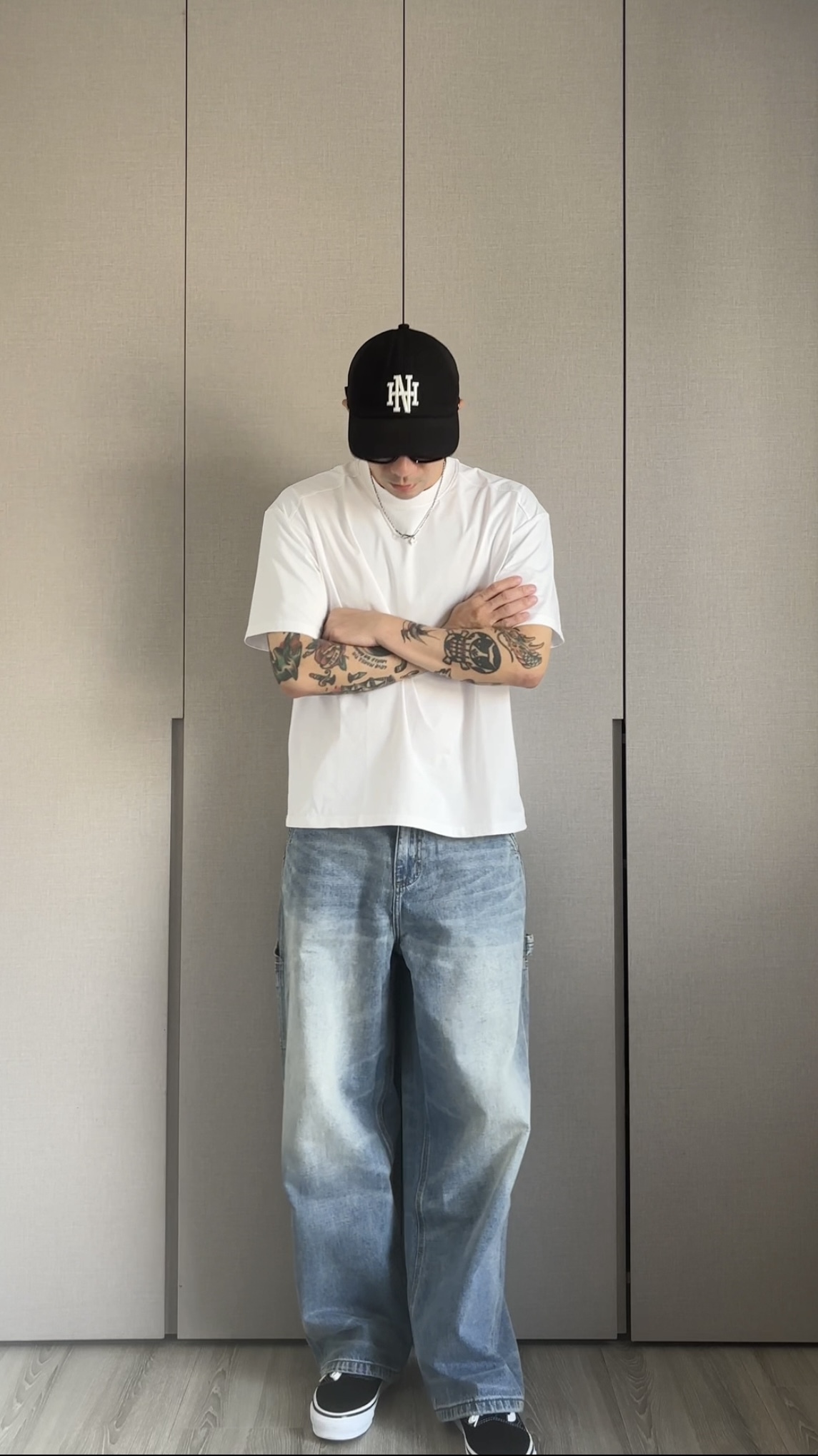 水洗直筒寬褲