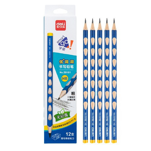 Deli 三角杆洞洞鉛筆 58182-HB 12支裝