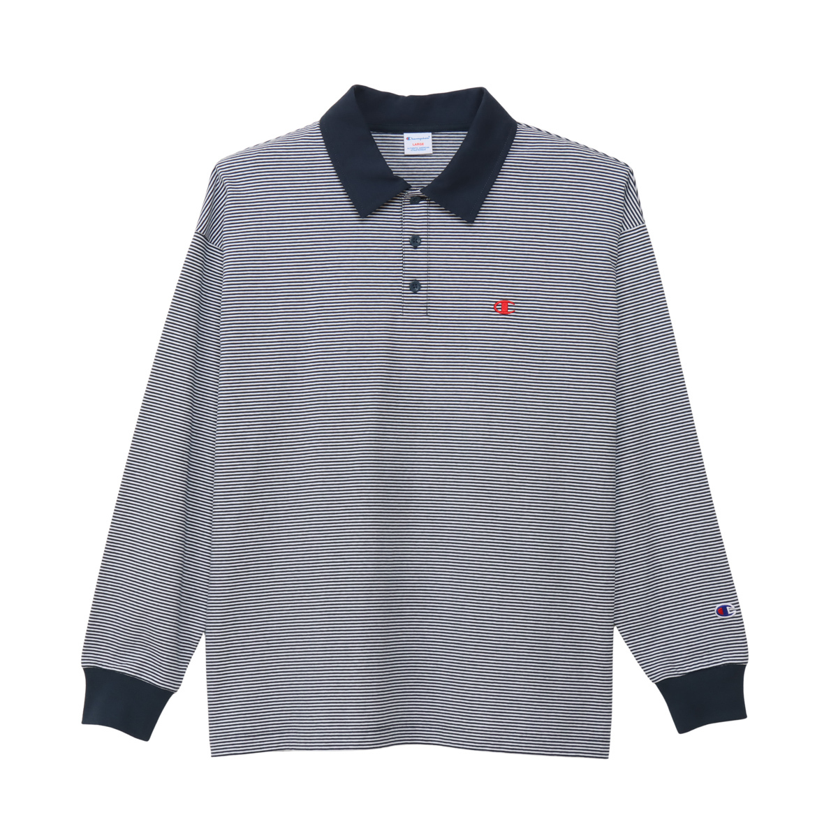 男款-CASUAL 長袖條紋POLO衫-深藍色(C3-D403-370)