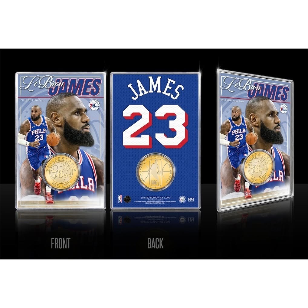 NBA金幣 Lebron James 費城七六人 重磅加盟 金幣 壓克力 展示 立牌 The Highland Mint 官方授權