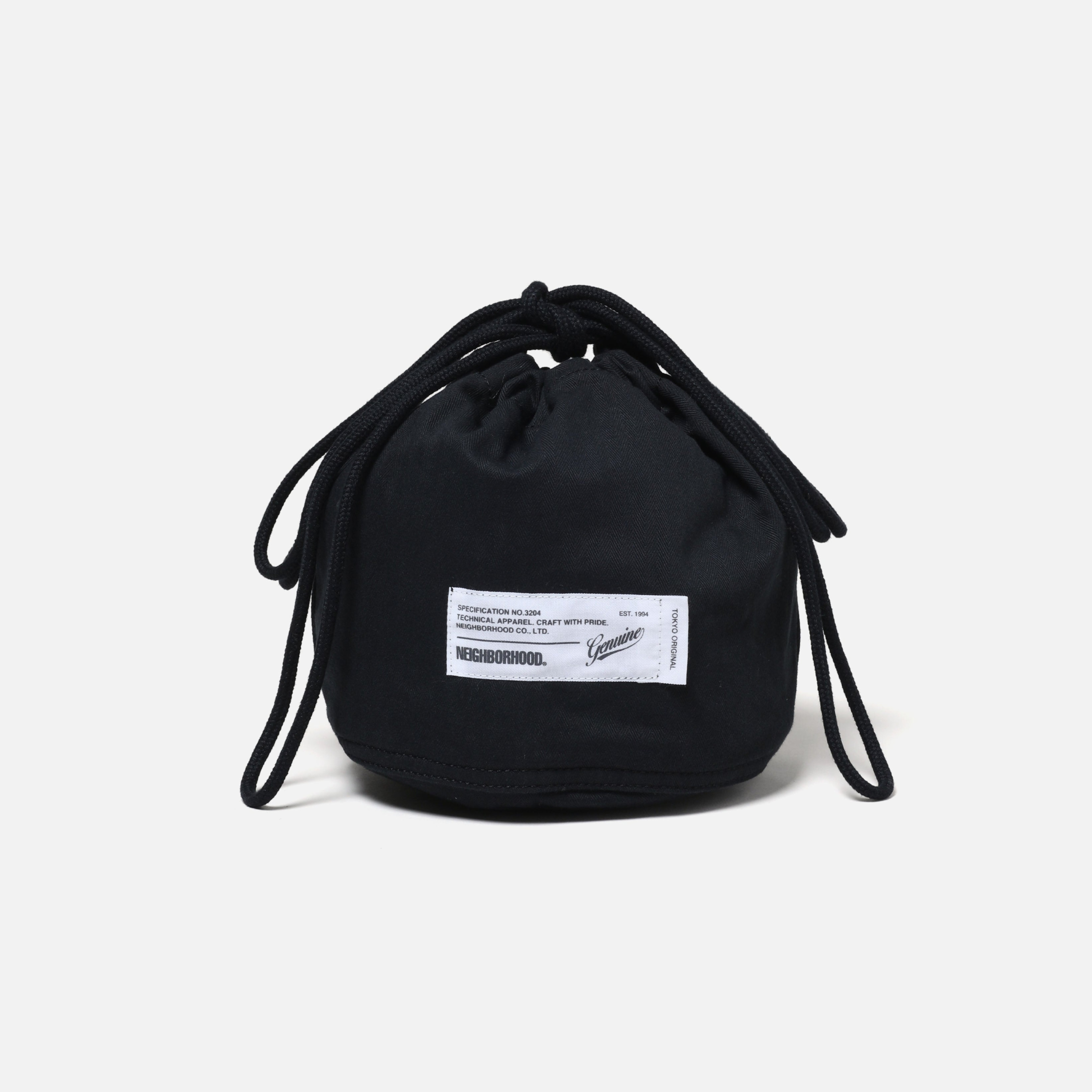2026AW NEIGHBORHOOD HBT DRAWSTRING BAG 人字紋斜紋布 側背 水桶包 手拿包 現貨 262TQNH-CG03