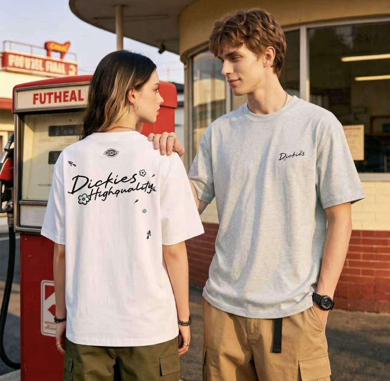 #預購 Dickies 簡約基礎 印花仿刺繡 塗鴉LOGO 落肩短袖 四色 DKU262NKTW24