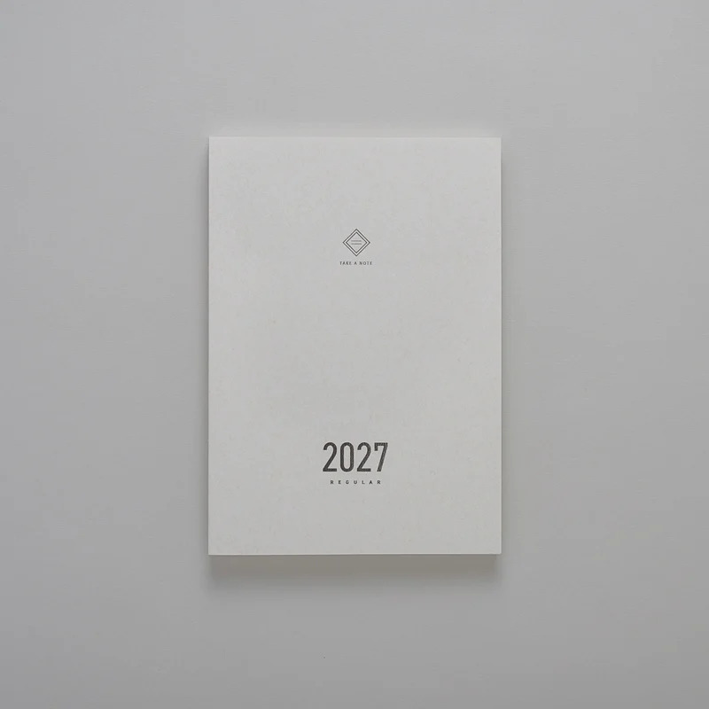預購：2027 TAKE A NOTE REGULAR時效日誌 A5 台灣假期版：兩日一頁，預購贈原廠PVC書衣
