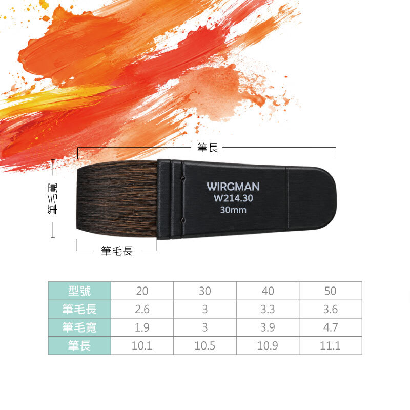 台灣 Wirgman 華格曼 W241混合松鼠毛板筆