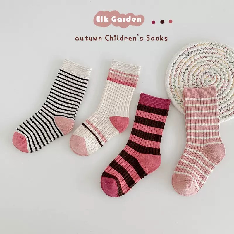 🧦 SOCKS  ↦ 條紋 四入襪子組  ⋆.˚