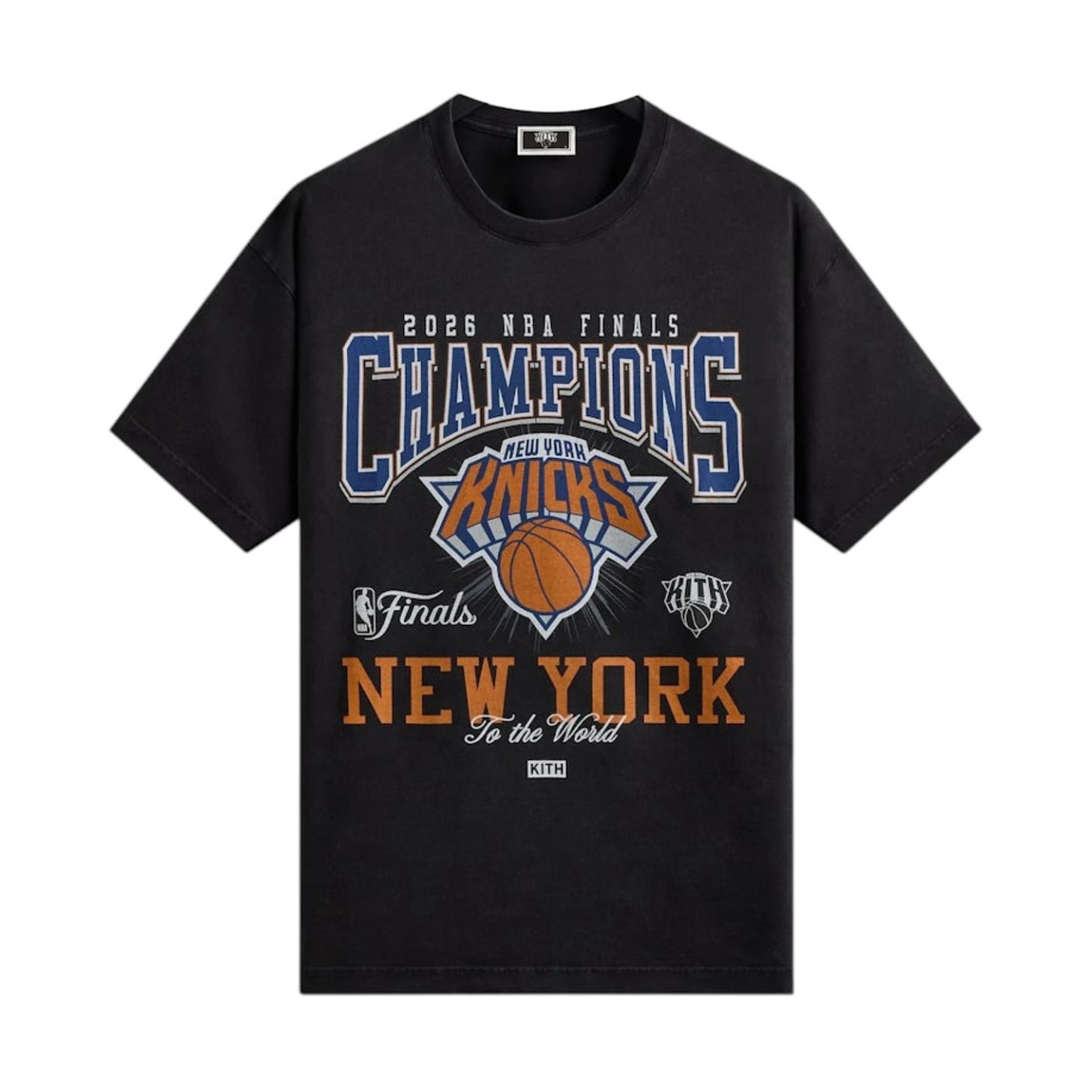 2026SS Kith New York Knicks Champions Vintage Tee NBA 2026冠軍 紐約 尼克 水洗 短T 現貨 KHMG030501-001