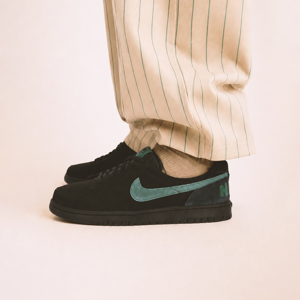 Nike Big Low Lux 男鞋 黑綠色 麂皮 板鞋 運動 休閒鞋 854166-008