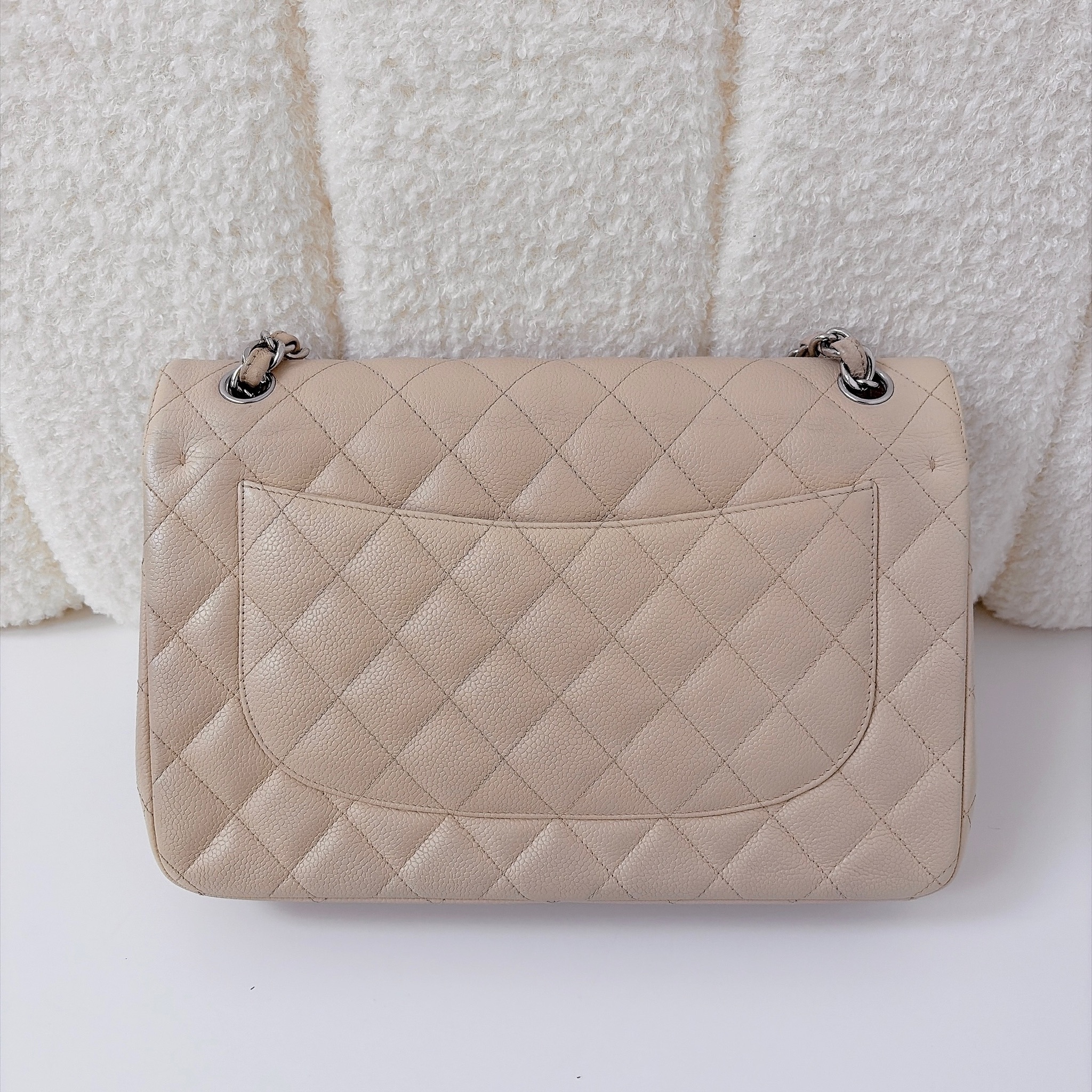 Chanel Classic Flap Bag Jumbo - Beige / SHW