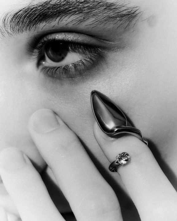 Justine Clenquet LUCE CRYSTAL NAIL RING