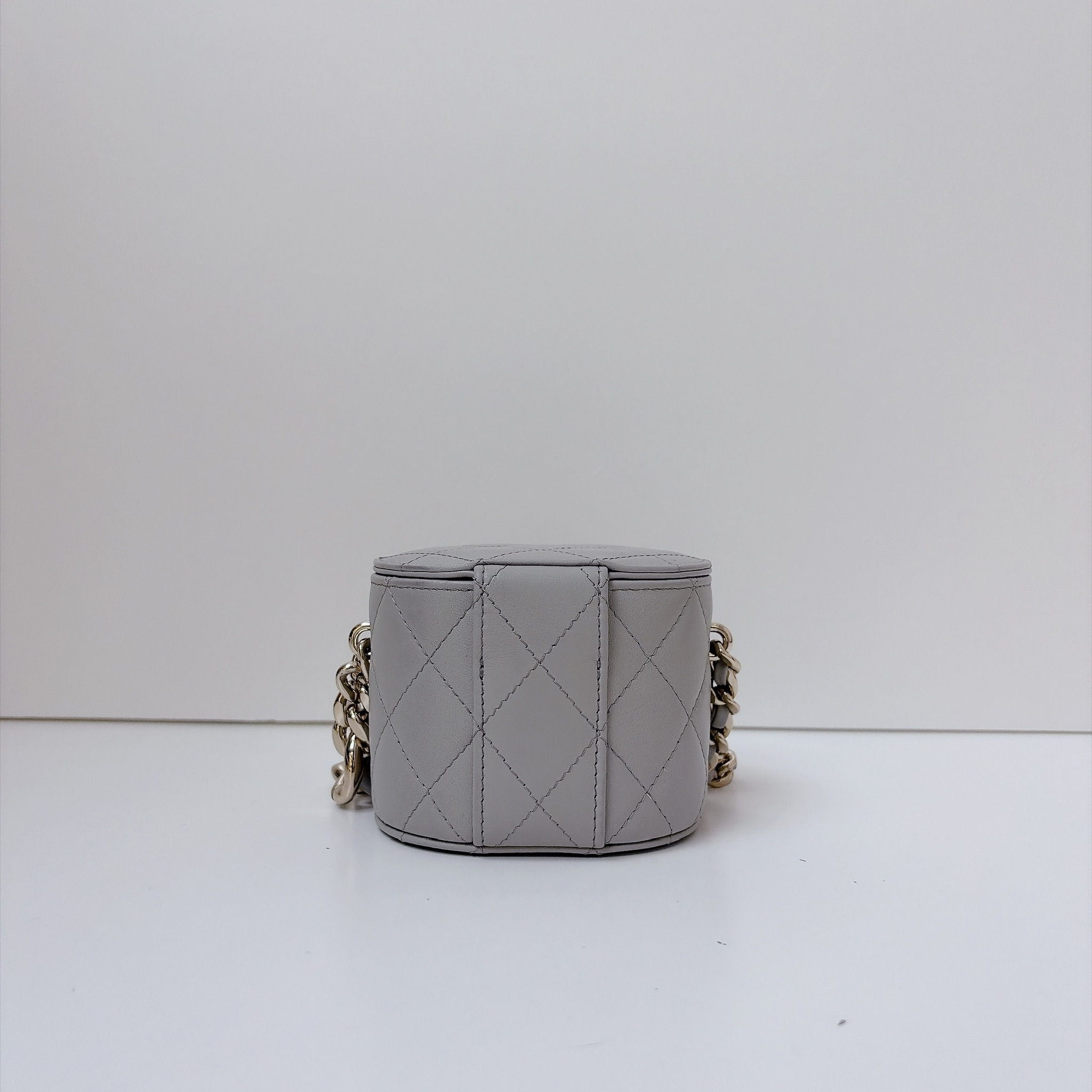 Chanel Quilted CC Allure Mini Vanity Case with Chain - Grey / GHW