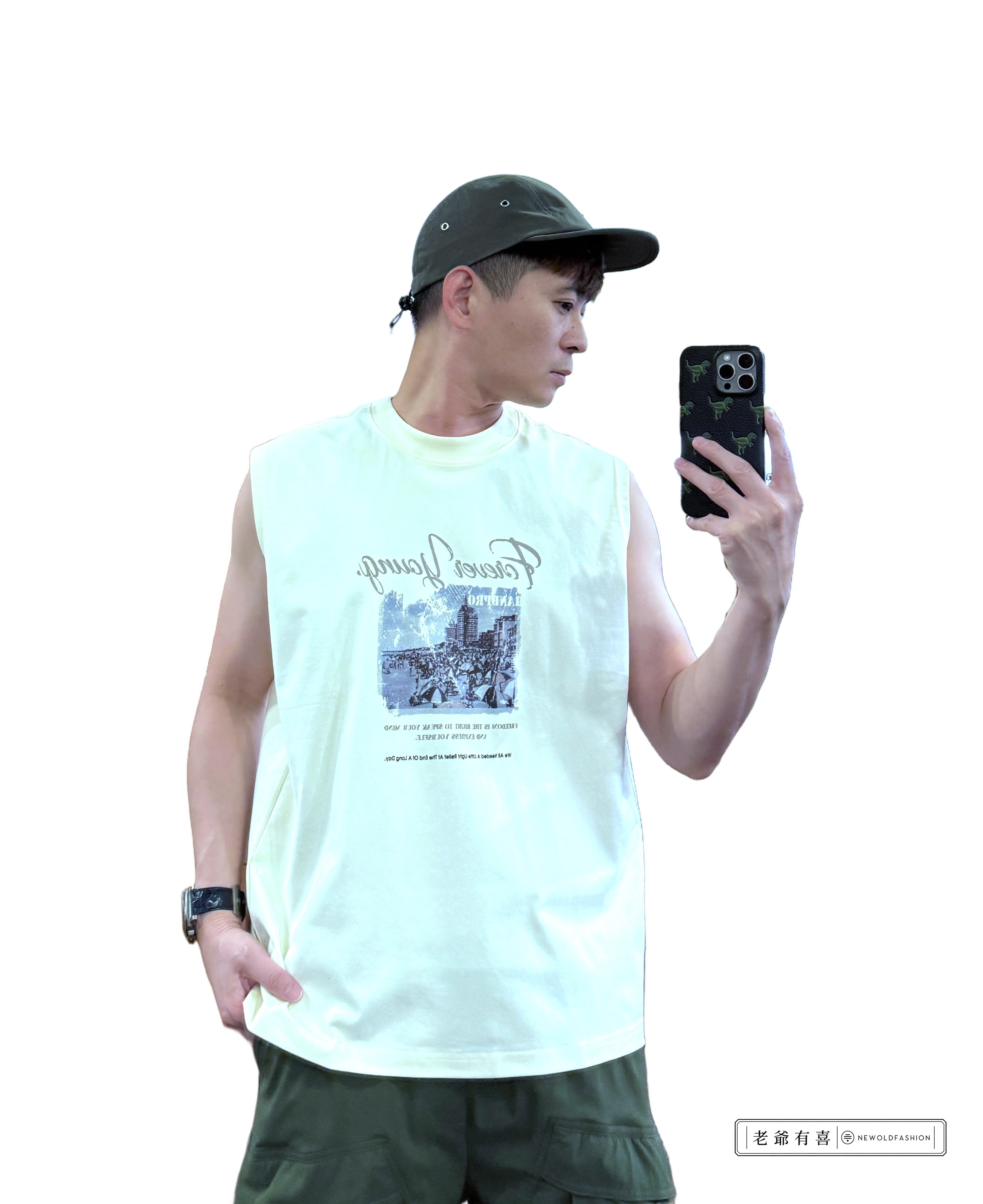 『新品上市』重磅Young素描海景棉質背心(NOF2405S8004)-米