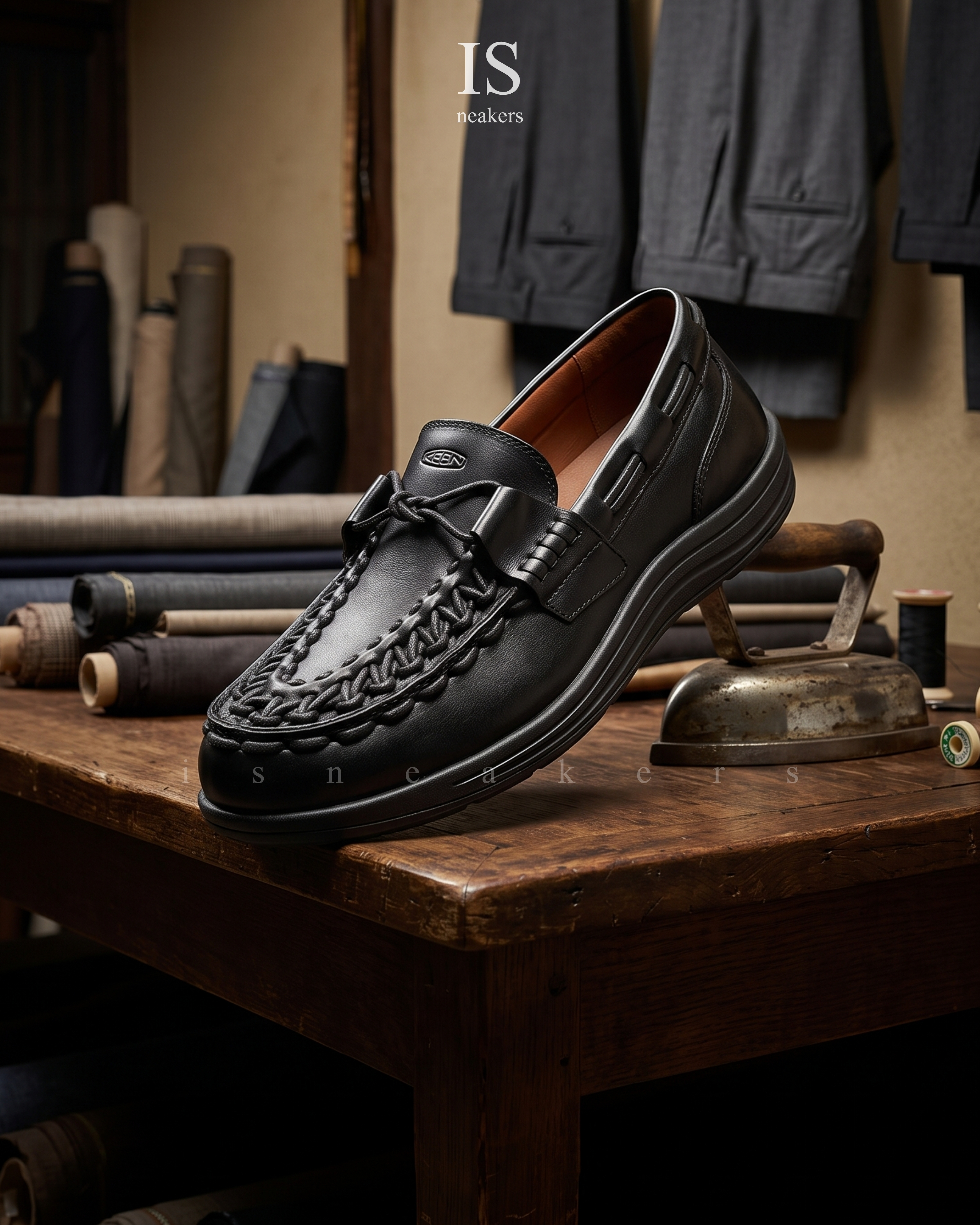 iSNEAKERS｜KEEN UNEEK LOAFER 黑色 樂福鞋 編織 懶人鞋 休閒 復古穿搭 男鞋 1032748/1032746